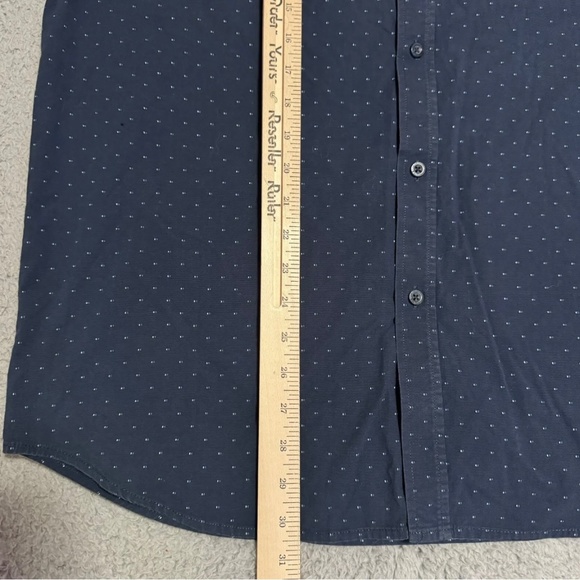 Ben Sherman Button Up Shirt Mens Size XL Navy Blue Short Sleeve White Dots AOP - Picture 5 of 8